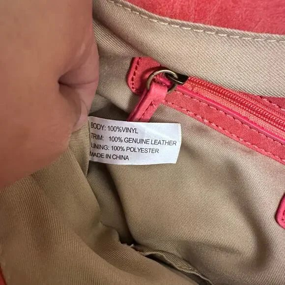 NWT Dolce Vita‎ Vegan Suede Leather Callum Tote Handbag Red Anthropologie - Picture 7 of 10